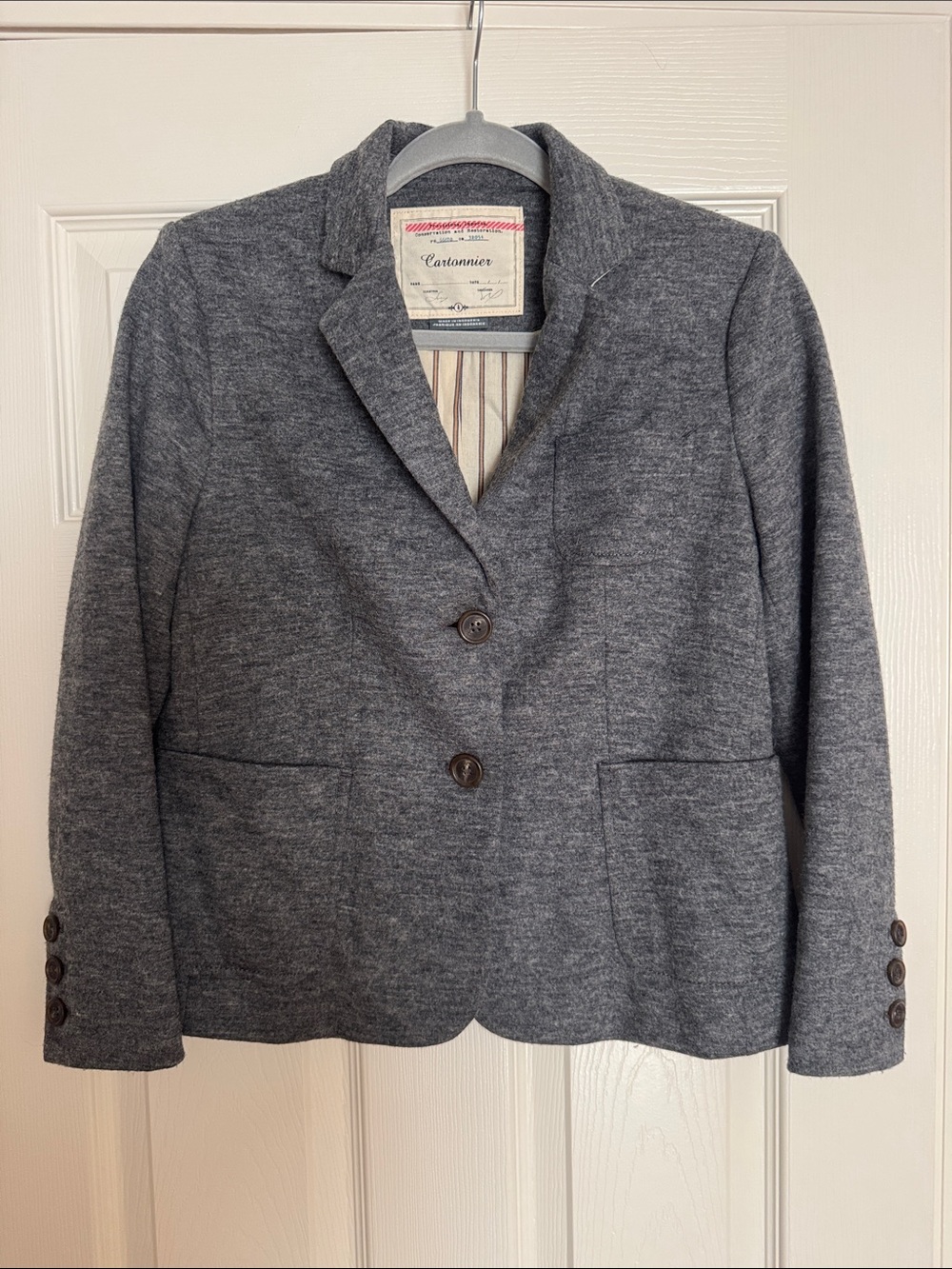 Cartonnier Heather Gray Knit Blazer Jacket